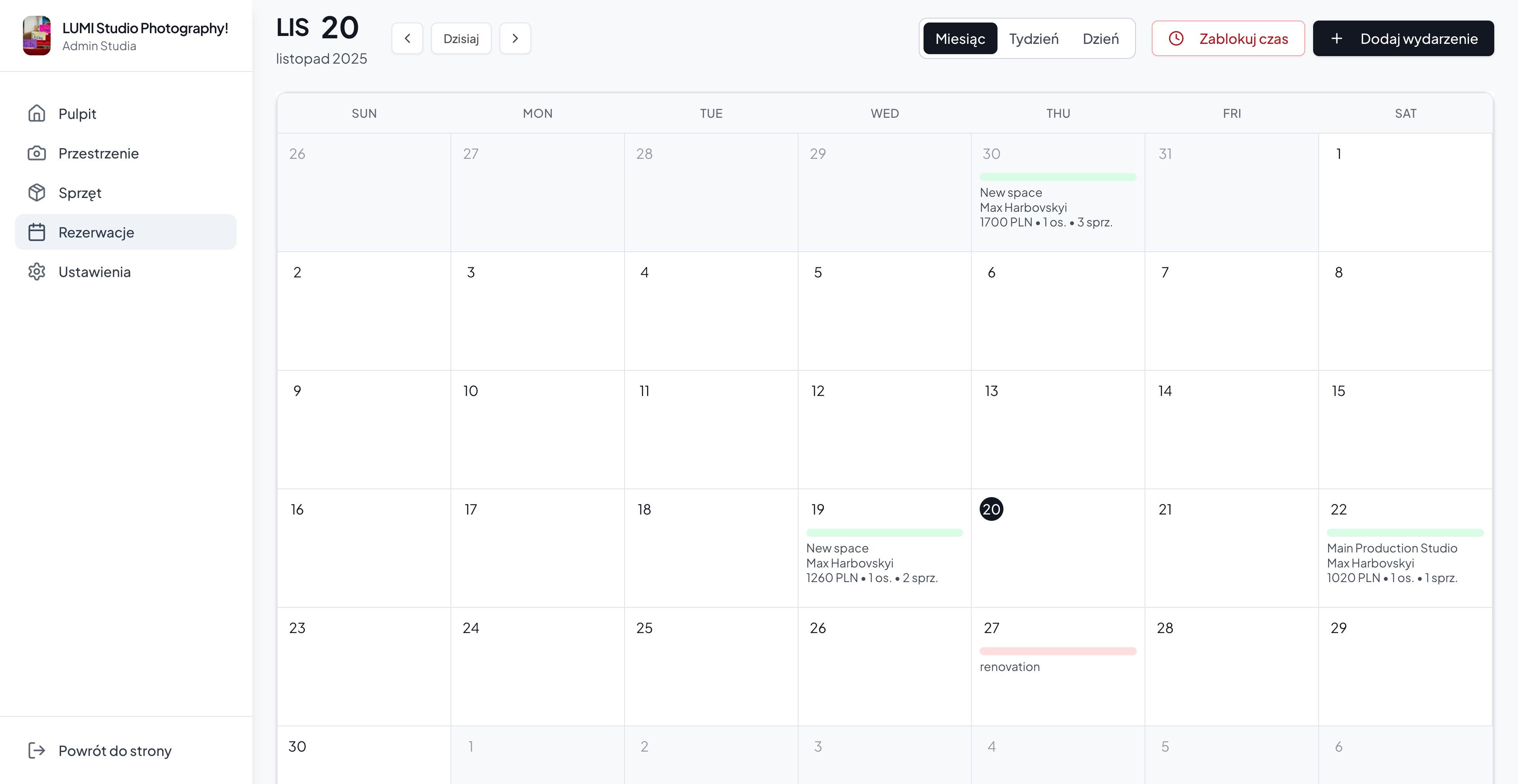 Admin Platform Dashboard